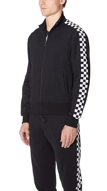 versus versace checkerboard taped track jacket|VERSACE Versus Track Jacket .